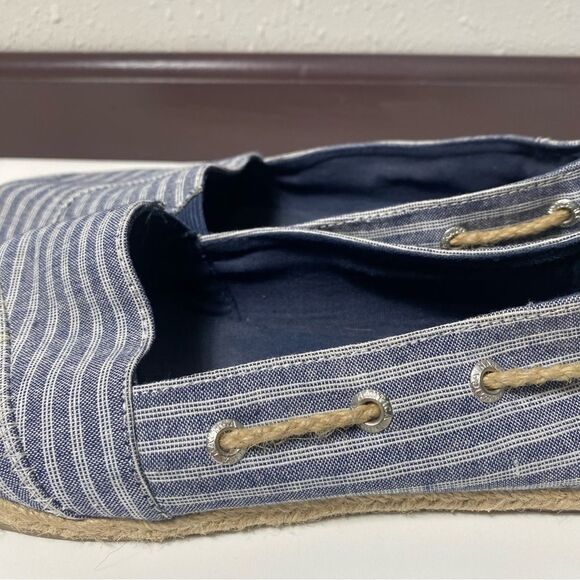 Nautica Rudder Denim Striped Slip-On Espadrille Deck Shoes Women's Size 10 - Picture 11 of 14